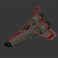 Sci Fi Aircraft Model Featuring Gray Pink Accents Twin Engines And Streamlined Cockpit