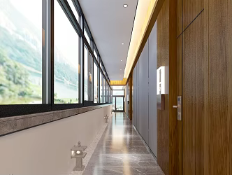 Modern aisle 3d model