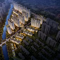 Aerial Planning Of Urban Residential Area With River