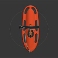Orange Rescue Floatation Device with Black Straps for Water Safety and Swimming