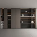 Modern Decorative Cabinet Interior With Sleek Design LED Lighting Marble Base And Open Shelves
