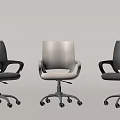 Modern Office Chair With Three Different Colors Black Beige Gray And Wheels Armrests