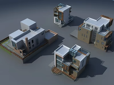Modern Detached Villas With Various Unique Architectural Designs And Exteriors 3d model