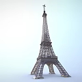 Eiffel Tower Iconic Metal Lattice Structure With Tall Spire And Four Base Legs 3d model
