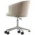 Modern Office Desk And Chair Set With Fabric Seat And Metal Base Wheels
