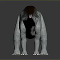 Realistic 3D Sauropod Dinosaur Model With Long Neck Tail Textured Skin Gray Background And Reflection