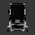 Modern Foldable Lightweight Wheelchair with Aluminum Frame Black Seat Armrests and Wheels