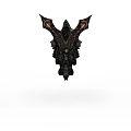 Unique Black Locker With Spiked Details And Wing Shaped Decorative Design