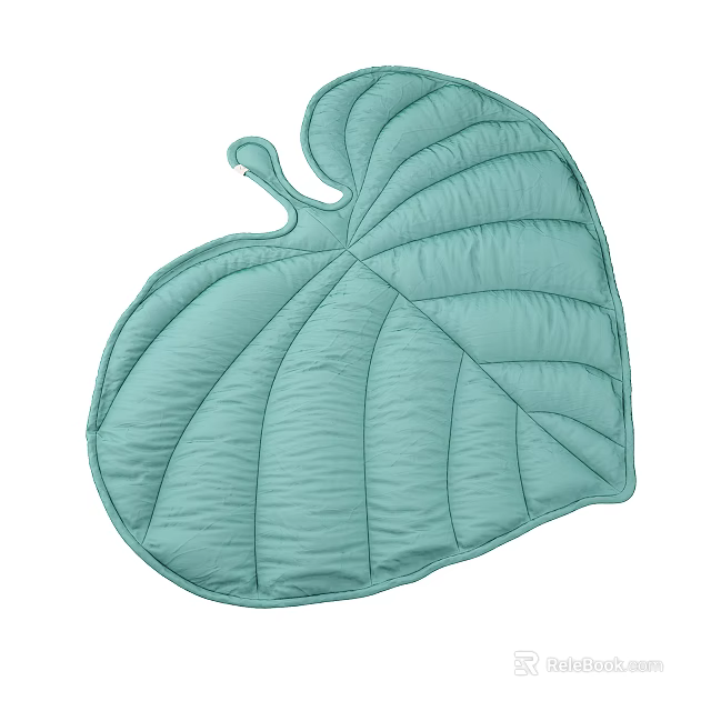 Soft Light Green Leaf Shaped Mat Ideal For Home Decor And Comfortable Use 3d model 