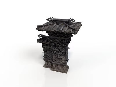 Traditional Chinese Architecture With Intricate Carvings And Classic Roof Design 3d model