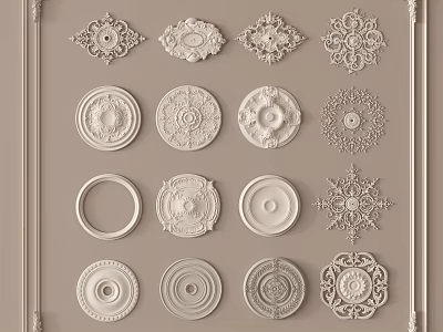 Intricate Carved Ornamental Patterns Multiple Designs For Interior Wall Decor 3d model