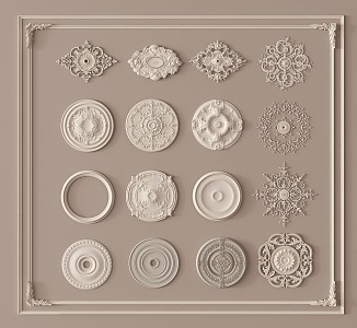 Modern carved plaster line 3d model