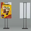 Sturdy Advertising Stands For Cake Shop Promotion With Two Display Boards And One Blank
