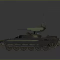 Green Military Tank With Turret Dual Cannons Tracks And Antenna