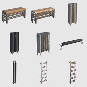 Heating and floor heating pipes for hydropower components 3d model