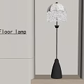 Modern Floor Lamp With White Tassel Shade And Black Stand Design