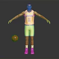 A Man Wearing Yellow Lakers Jersey Number 11 Standing With Arms Outstretched And Basketball