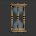 Elegant Hourglass With Golden Stand Transparent Glass And Blue Sand Decorative Base