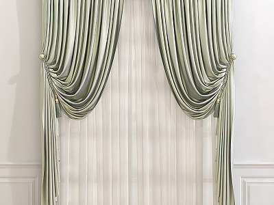 Modern fabric curtains 3d model