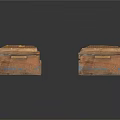 Brown Wooden Storage Boxes With Mesh Lids And Blue Edges Open And Closed