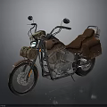 Vintage Motorcycle With Leather Seat Side Saddlebags Retro Headlight And Mirrors