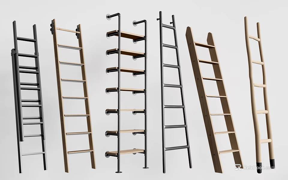 Hardware Tools Various Ladders with Different Materials and Designs for Home and Industrial Use 3d model
