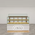 Transparent Glass Display Shelf with Multiple Layers for Bakery Dessert Showcase 3d model