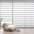 Modern Window Blinds Interior With Beige Sofa Green Plant And Wooden Floor