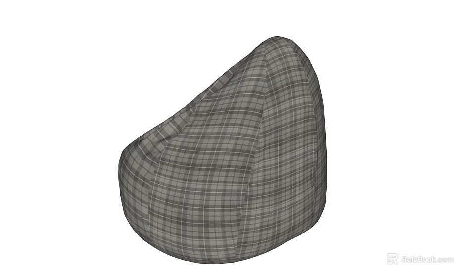 Comfortable Plaid Pattern Lazy Sofa For Modern Living Room Home Decor 3d model 