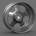 Silver Automotive Tire Wheel Rim With Five Spoke Design And Metallic Finish