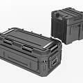 Black Hard Storage Case With Reinforced Handles And Durable Structure For Equipment 3d model