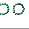 Fashionable Green Beaded Bracelets Set of Two With LY FREE CUT Design