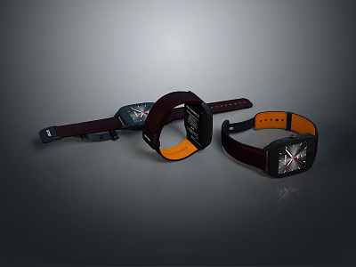 Fashionable Daily Life Watches With Leather Straps Stylish Dials And Various Color Designs 3d model