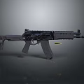 Modern Tactical Assault Rifle With Black Finish Detachable Magazine And Bullet