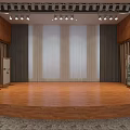 Elegant Cinema Interior With Wooden Walls Arranged Seats And Decorative Paintings