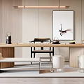 Modern Tea Table and Chair Tea Table and Chair Combination 3d model