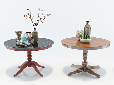 European-style Round Table Fashion Simple Metal Glass Coffee Table Side Table Decorations Ornaments Combination model