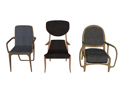 Stylish Accent Chairs With Comfortable Upholstery And Diverse Designs For Home Interior Decor 3d model