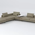 Modern Beige L shaped Sofa Set With Comfortable Seating And Coffee Table 3d model