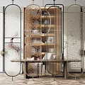 Modern partition glass partition 3d model