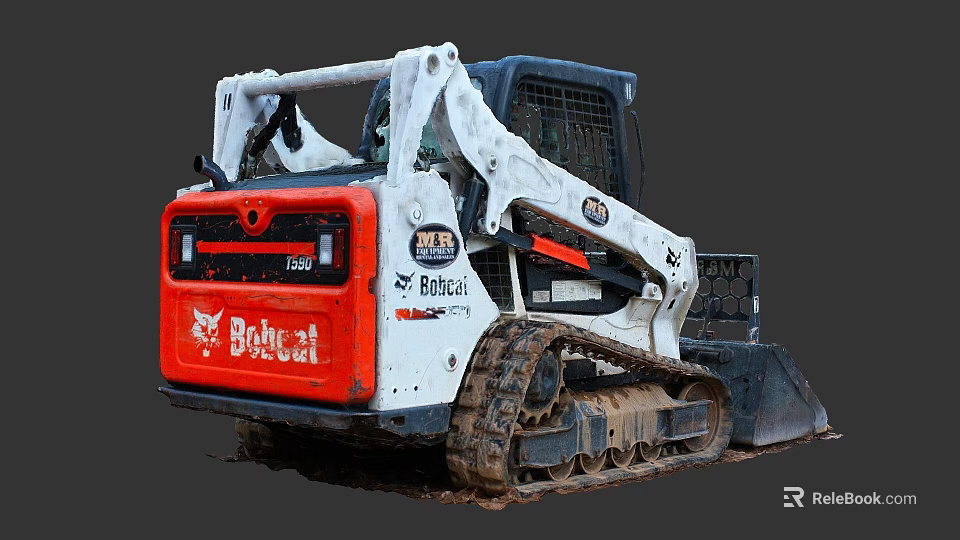 Bobcat T590 Red And White Tracked Utility Vehicle For Heavy Duty Work 3d model 