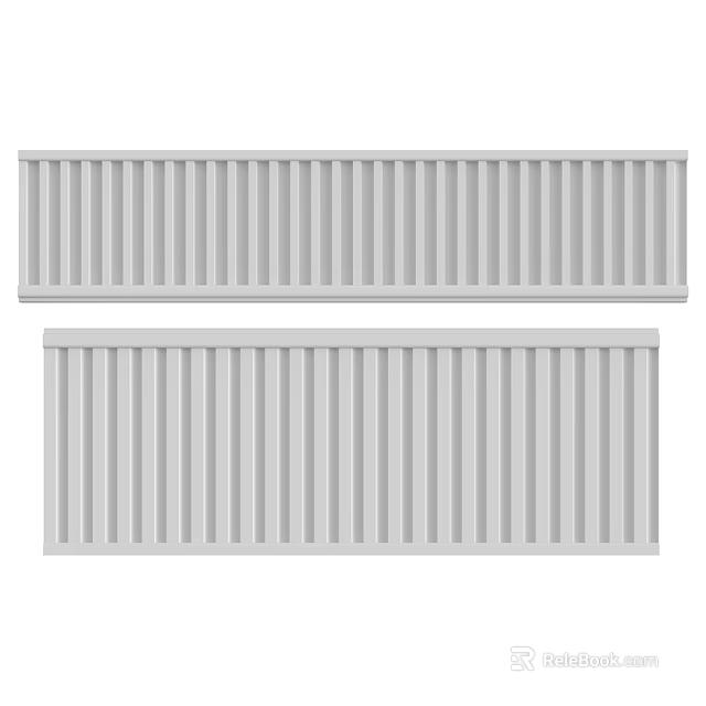 Long White Construction Components With Vertical Stripes For Building Projects 3d model 