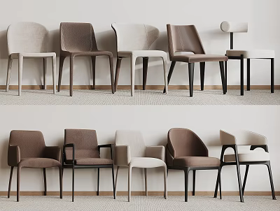 Modern Dining Chairs In Various Styles And Colors For Home Interior 3d model