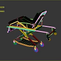 Black And Yellow Mobile Medical Stretcher With Wheels And Adjustable Structure