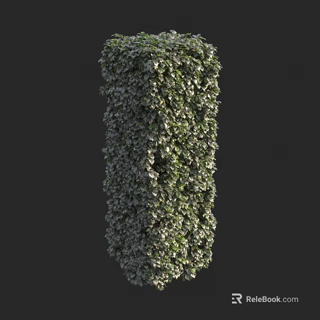 Lush Green Vines Covering Vertical Structure With Dense Foliage And Leaves 3d model 