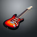 Musical Instrument Electric Guitar With Sunburst Finish Wooden Neck And Steel Strings