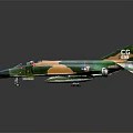 Military Airplane Model with Camouflage Green and Orange Paint and Tail Number 07