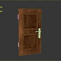 Wooden Entrance Door With Classic Panel Design And Polished Brass Handle