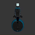 Futuristic Blue and Black Sci-Fi Weapon with Advanced Tactical Design and Sleek Details