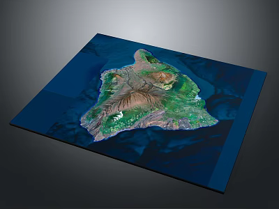 Scenic Island Landscape With Blue Ocean Green Vegetation And Mountainous Terrain 3d model